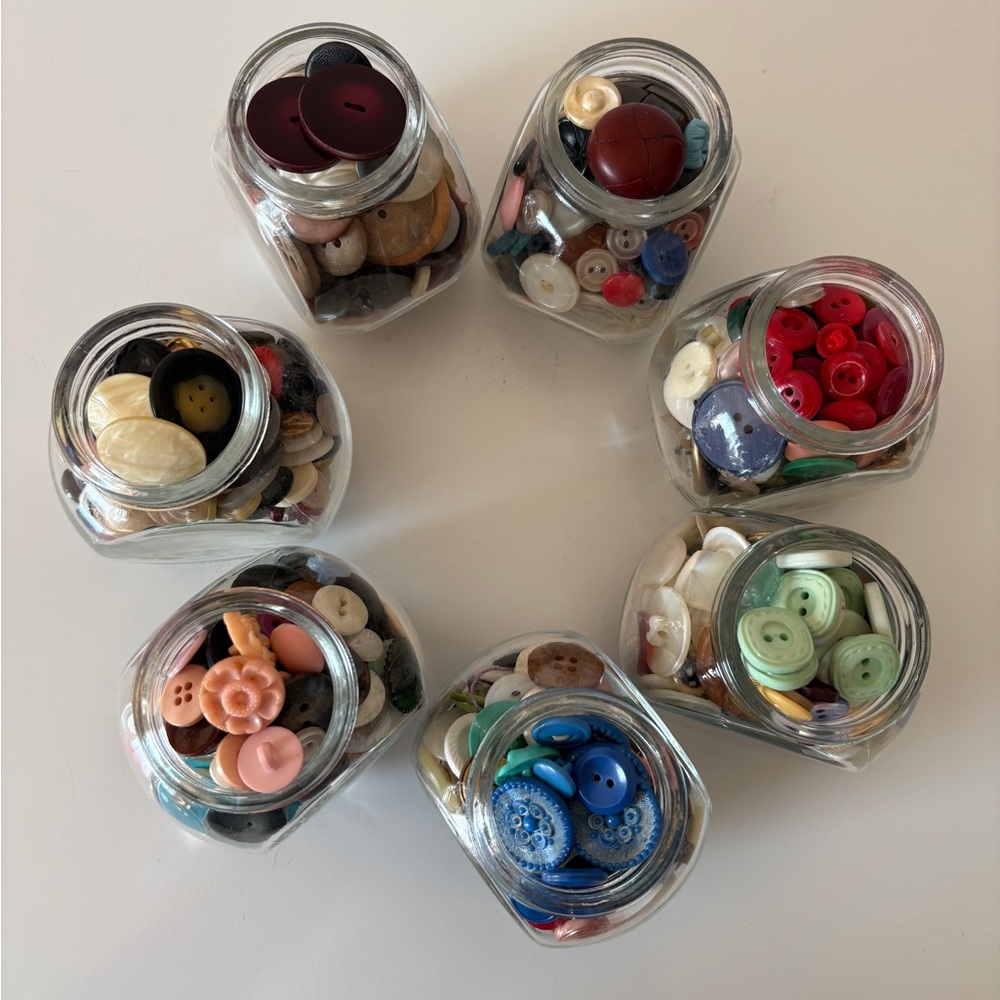 Vintage Button Jars $12 each Variety Sewing Notions